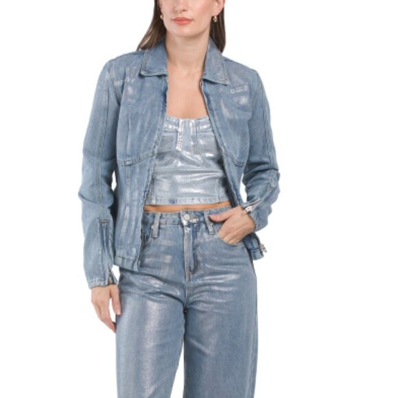 NEW BLANK NYC Stretch Metallic Coated Bustier Top Silver Multi for women 462mn - Picture 3 of 4